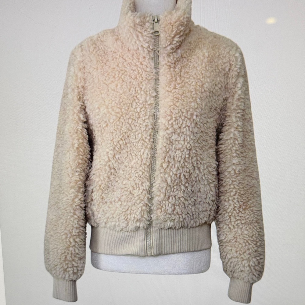 Zara TRF Collection Women’s Faux Fur Jacket Cream Size XS